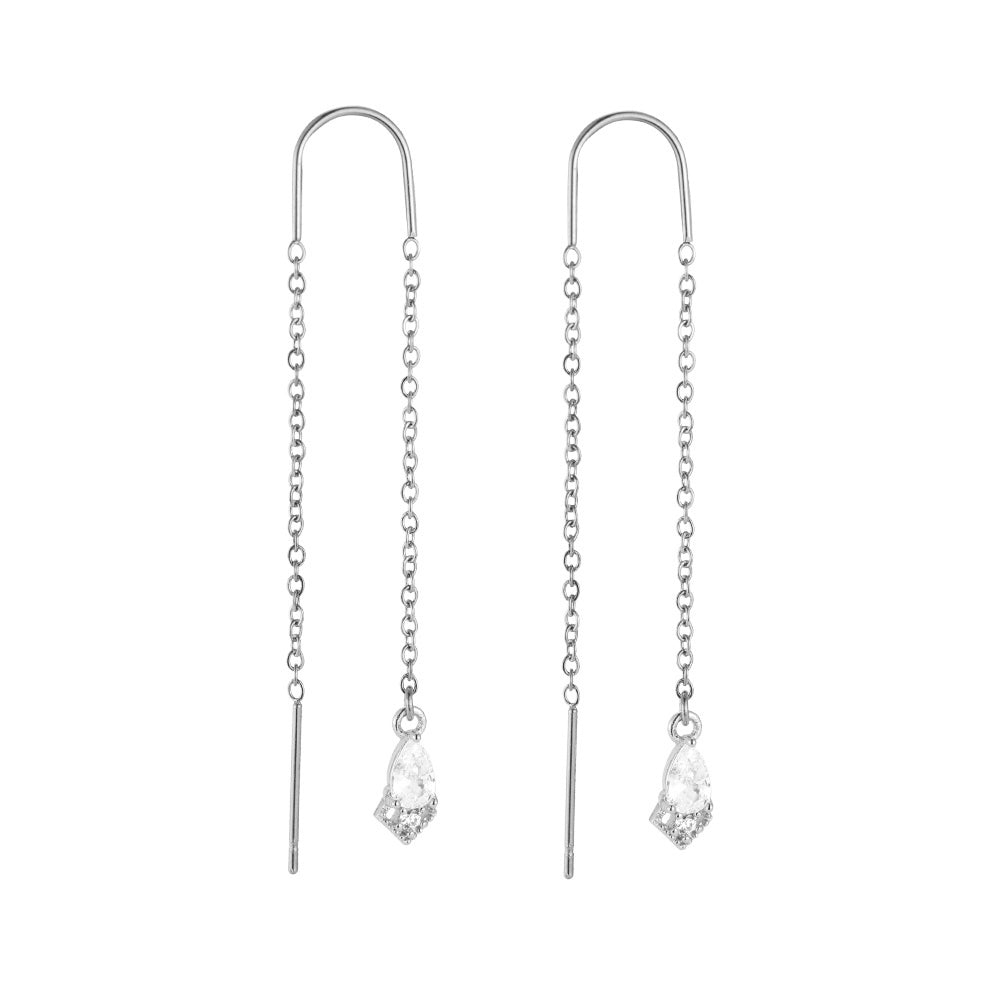 Ohrringe 'ChainendDiamond'