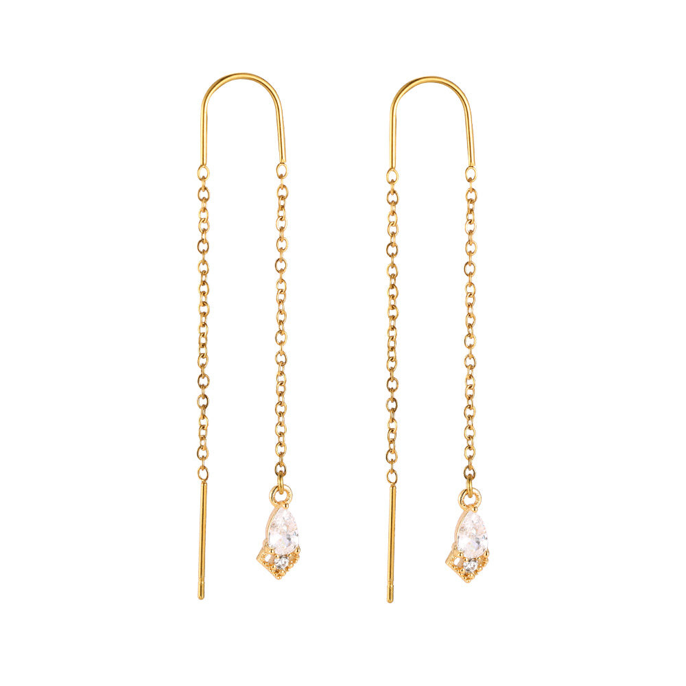 Ohrringe 'ChainendDiamond'