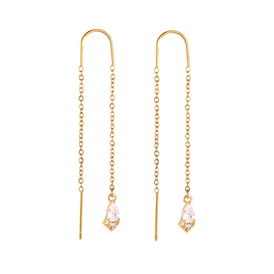 Ohrringe 'ChainendDiamond'