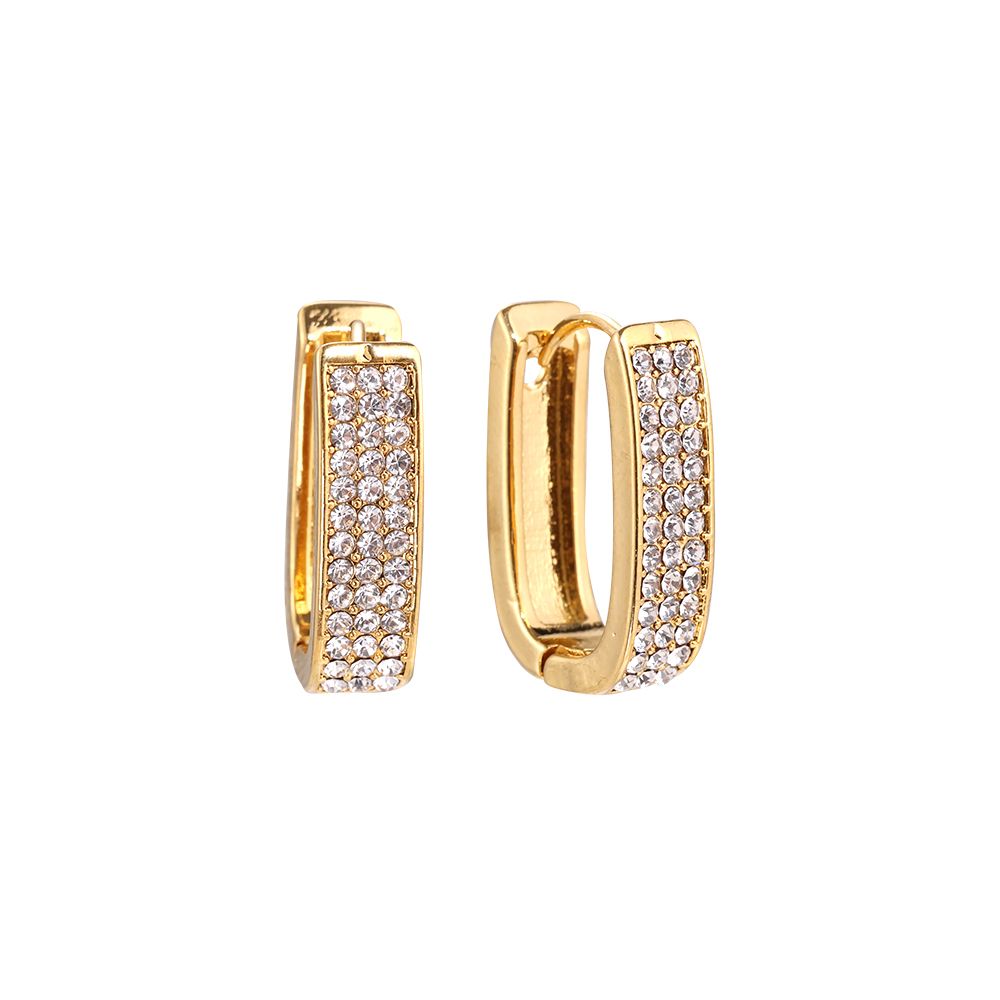 Ohrringe 'OvalDiamondLine'