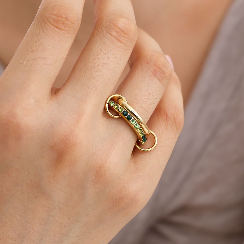 Ring 'TwoLayerGreen'
