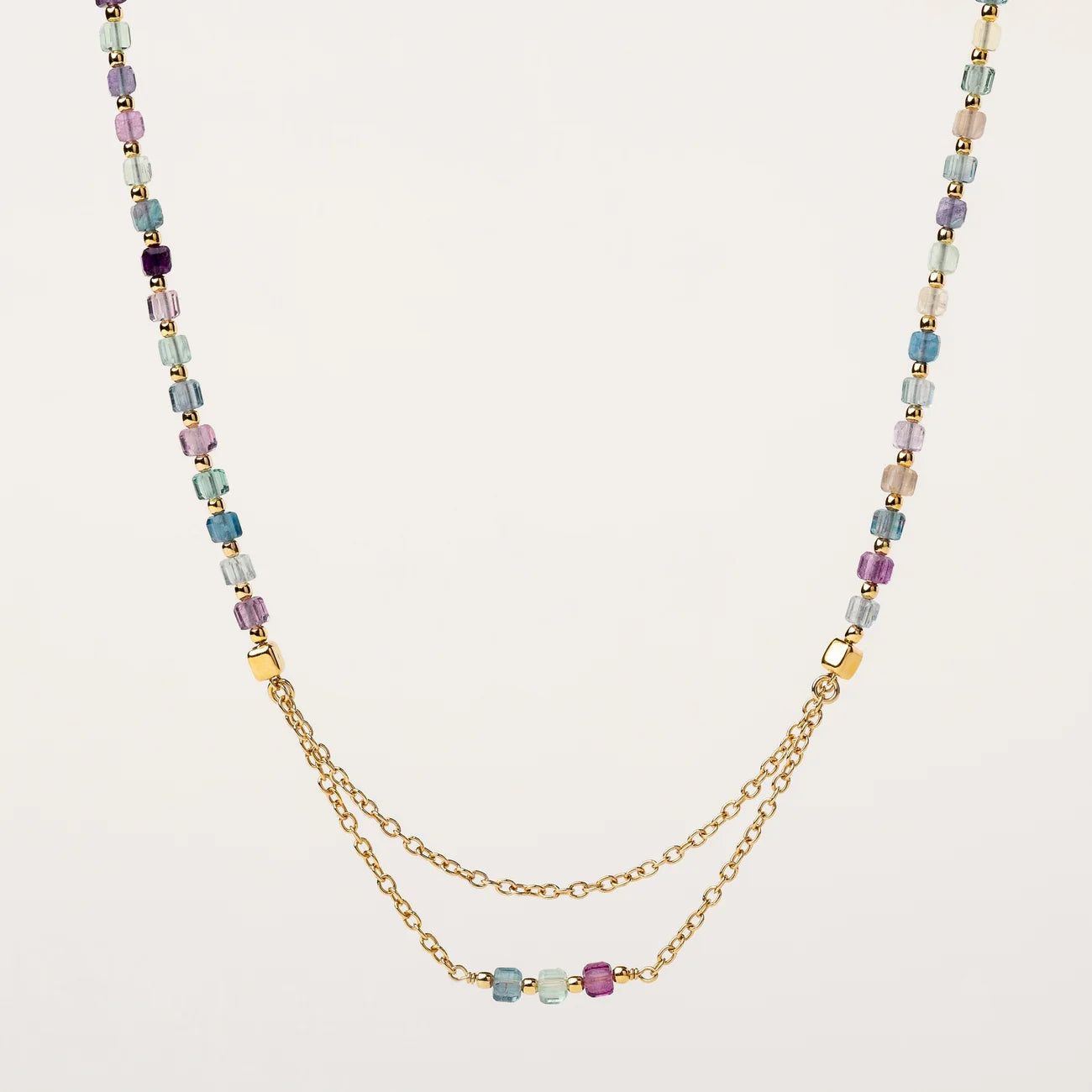 Kette 'FluoriteGlowDouble'
