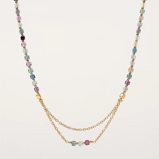 Kette 'FluoriteGlowDouble'