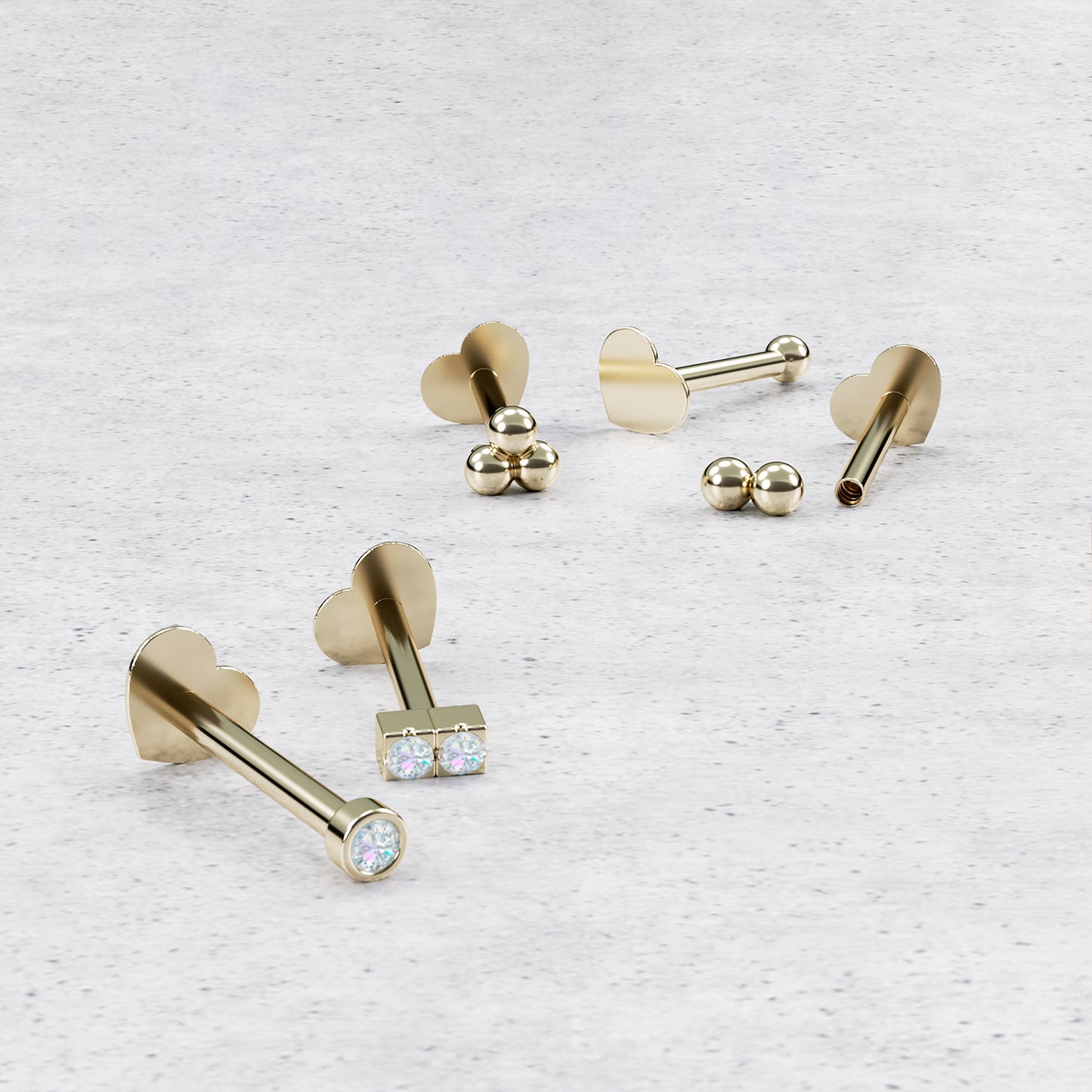 Piercing Echt Gold 'Dia1'